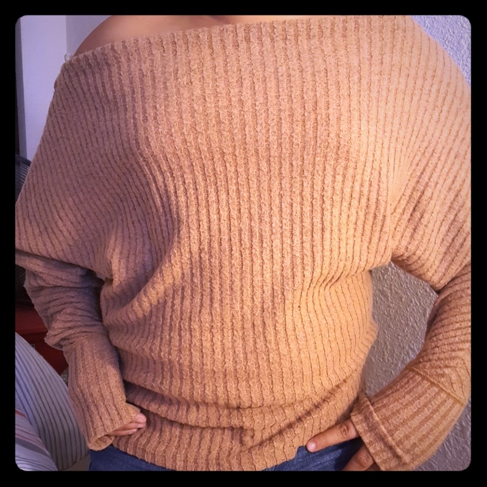 Brown sweater blouse